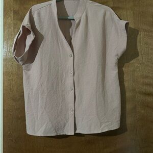 SHEIN Light Pink Button-Down Shirt